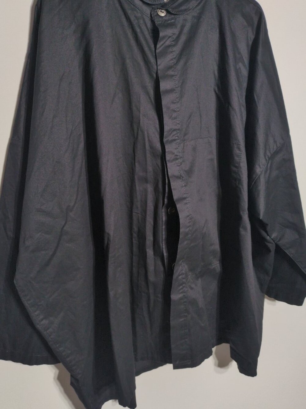 PLANET by Lauren G Cotton Signature Black Shirt Top One Size Oversized Drape - Picture 5 of 13